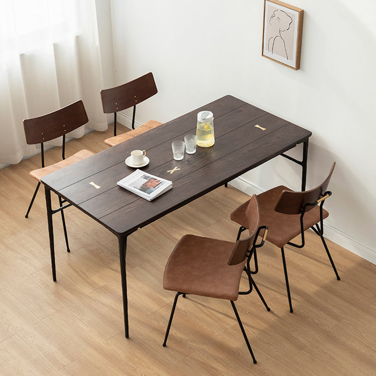 Industrial Dining Room Set with Rectangle Table and Metal Base Dining Set for Home Use Clearhalo 'Dining Room Sets' 'Dining Tables & Seating' 'dining_room_set' 'furn' 'furn_dining_room_set' 'Furniture' 'furniture_dining_room_set' 'Kitchen & Dining Furniture' 'kitchen&dining_furn' 'kitchen' 3401681