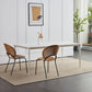 Contemporary Sintered Stone Standard Dining Set Rectangle Kitchen Dining Set in White Clearhalo 'Dining Room Sets' 'Dining Tables & Seating' 'dining_room_set' 'furn' 'furn_dining_room_set' 'Furniture' 'furniture_dining_room_set' 'Kitchen & Dining Furniture' 'kitchen&dining_furn' 'kitchen' 3401720