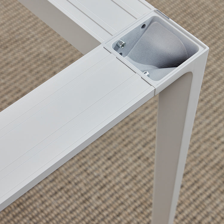 Contemporary Sintered Stone Standard Dining Set Rectangle Kitchen Dining Set in White Clearhalo 'Dining Room Sets' 'Dining Tables & Seating' 'dining_room_set' 'furn' 'furn_dining_room_set' 'Furniture' 'furniture_dining_room_set' 'Kitchen & Dining Furniture' 'kitchen&dining_furn' 'kitchen' 3401730