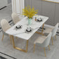 Minimalist Style Sintered Stone Dining Table Rectangular Dining Table with Metal Frame Clearhalo 'Dining Room Sets' 'Dining Tables & Seating' 'dining_room_set' 'furn' 'furn_dining_room_set' 'Furniture' 'furniture_dining_room_set' 'Kitchen & Dining Furniture' 'kitchen&dining_furn' 'kitchen' 3401783