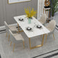 Minimalist Style Sintered Stone Dining Table Rectangular Dining Table with Metal Frame Clearhalo 'Dining Room Sets' 'Dining Tables & Seating' 'dining_room_set' 'furn' 'furn_dining_room_set' 'Furniture' 'furniture_dining_room_set' 'Kitchen & Dining Furniture' 'kitchen&dining_furn' 'kitchen' 3401784
