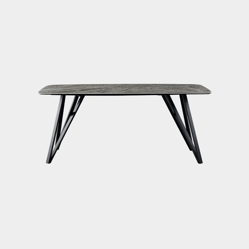 Contemporary Sintered Stone Top Dining Room Set with Rectangle Shape Dining Set with Pedestal Base Table Only Clearhalo 'Dining Room Sets' 'Dining Tables & Seating' 'dining_room_set' 'furn' 'furn_dining_room_set' 'Furniture' 'furniture_dining_room_set' 'Kitchen & Dining Furniture' 'kitchen&dining_furn' 'kitchen' 3401787