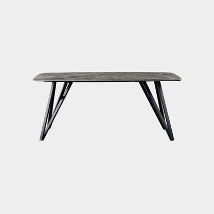 Contemporary Sintered Stone Top Dining Room Set with Rectangle Shape Dining Set with Pedestal Base Table Only Clearhalo 'Dining Room Sets' 'Dining Tables & Seating' 'dining_room_set' 'furn' 'furn_dining_room_set' 'Furniture' 'furniture_dining_room_set' 'Kitchen & Dining Furniture' 'kitchen&dining_furn' 'kitchen' 3401787