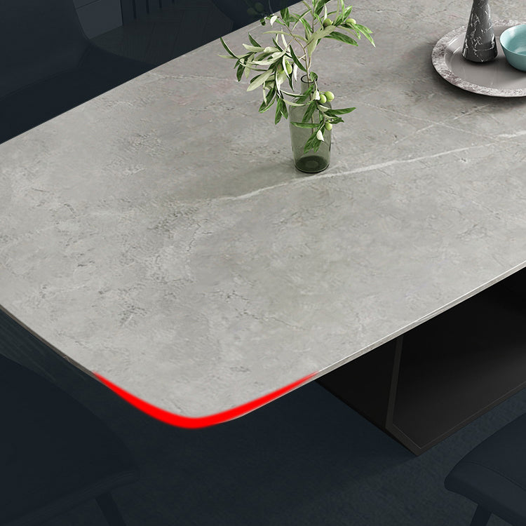 Minimalist Sintered Stone Dining Room Set with Rectangle Top and Pedestal Base Dining Furniture Clearhalo 'Dining Room Sets' 'Dining Tables & Seating' 'dining_room_set' 'furn' 'furn_dining_room_set' 'Furniture' 'furniture_dining_room_set' 'Kitchen & Dining Furniture' 'kitchen&dining_furn' 'kitchen' 3401849