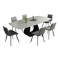 Minimalist Sintered Stone Dining Room Set with Rectangle Top and Pedestal Base Dining Furniture Clearhalo 'Dining Room Sets' 'Dining Tables & Seating' 'dining_room_set' 'furn' 'furn_dining_room_set' 'Furniture' 'furniture_dining_room_set' 'Kitchen & Dining Furniture' 'kitchen&dining_furn' 'kitchen' 3401850