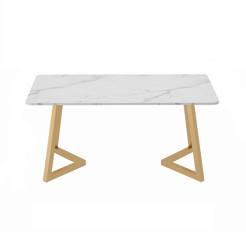 Modern Rectangle Shape White Dining Set Standard Sintered Stone Top Dining Set for Kitchen Table Only Clearhalo 'Dining Room Sets' 'Dining Tables & Seating' 'dining_room_set' 'furn' 'furn_dining_room_set' 'Furniture' 'furniture_dining_room_set' 'Kitchen & Dining Furniture' 'kitchen&dining_furn' 'kitchen' 3401863