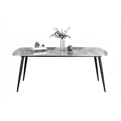 Contemporary Sintered Stone Top Gray Dining Set Rectangle Shape Standard Dining Set for Kitchen Table Only Clearhalo 'Dining Room Sets' 'Dining Tables & Seating' 'dining_room_set' 'furn' 'furn_dining_room_set' 'Furniture' 'furniture_dining_room_set' 'Kitchen & Dining Furniture' 'kitchen&dining_furn' 'kitchen' 3401893