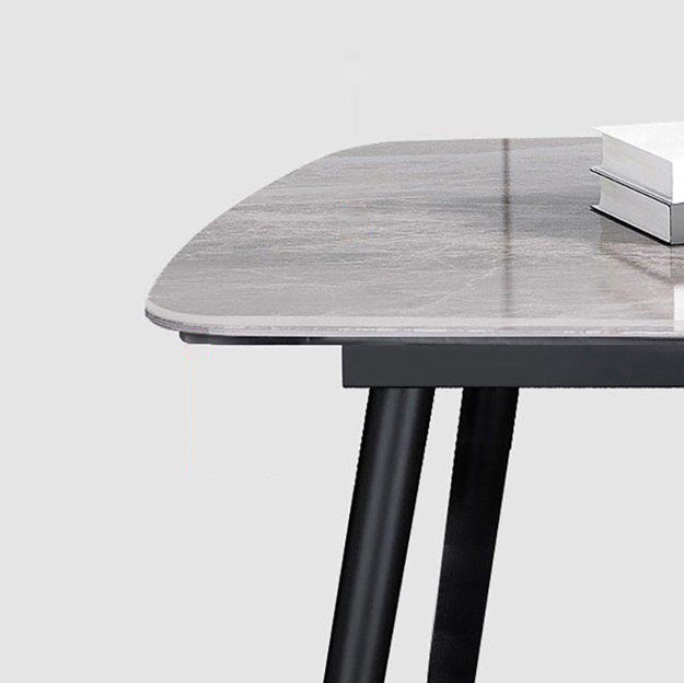 Contemporary Sintered Stone Top Gray Dining Set Rectangle Shape Standard Dining Set for Kitchen Clearhalo 'Dining Room Sets' 'Dining Tables & Seating' 'dining_room_set' 'furn' 'furn_dining_room_set' 'Furniture' 'furniture_dining_room_set' 'Kitchen & Dining Furniture' 'kitchen&dining_furn' 'kitchen' 3401896