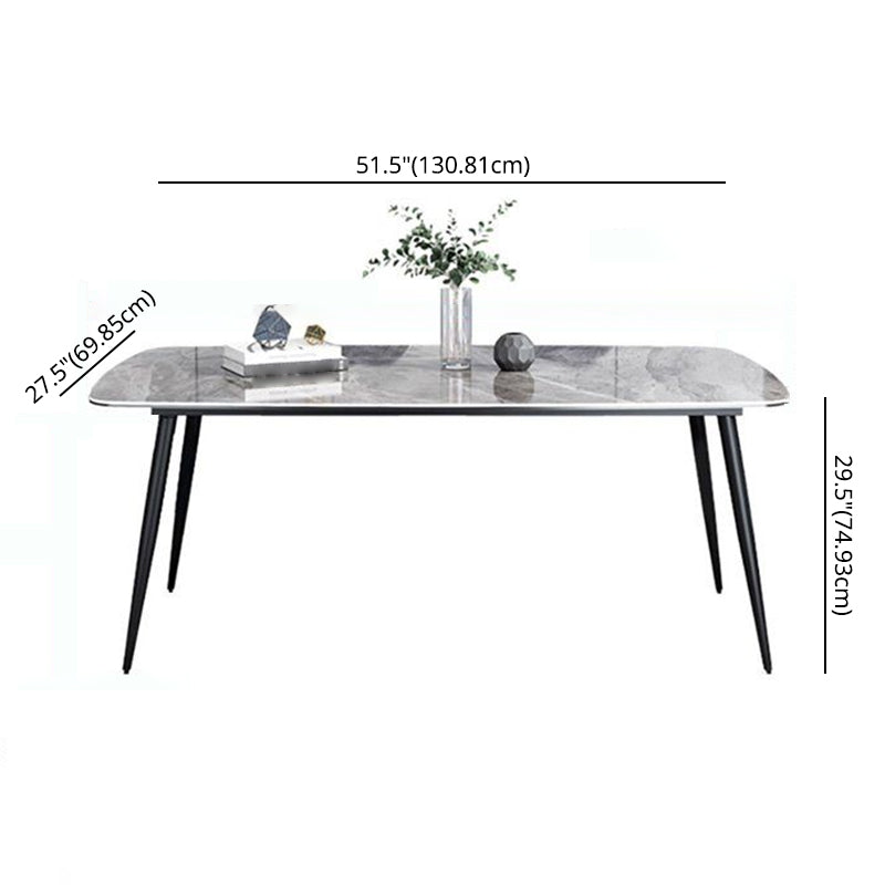 Contemporary Sintered Stone Top Gray Dining Set Rectangle Shape Standard Dining Set for Kitchen Clearhalo 'Dining Room Sets' 'Dining Tables & Seating' 'dining_room_set' 'furn' 'furn_dining_room_set' 'Furniture' 'furniture_dining_room_set' 'Kitchen & Dining Furniture' 'kitchen&dining_furn' 'kitchen' 3401903