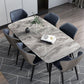 Contemporary Sintered Stone Top Gray Dining Set Rectangle Shape Standard Dining Set for Kitchen Clearhalo 'Dining Room Sets' 'Dining Tables & Seating' 'dining_room_set' 'furn' 'furn_dining_room_set' 'Furniture' 'furniture_dining_room_set' 'Kitchen & Dining Furniture' 'kitchen&dining_furn' 'kitchen' 3401909