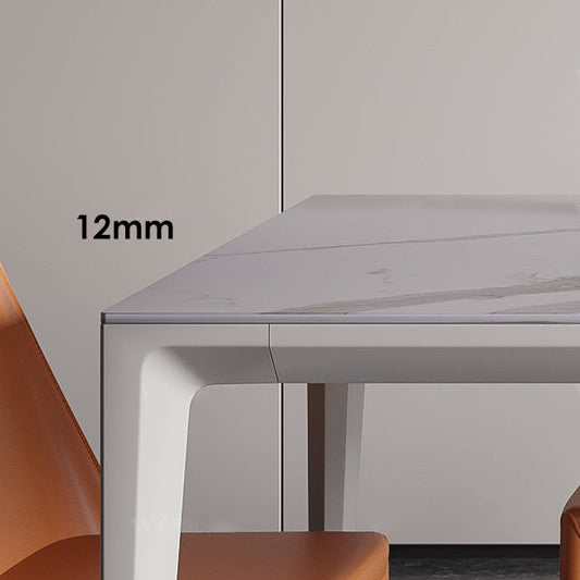 Minimalist Style Dining Room Set Sintered Stone Top Dinette Set with Metal 4 Legs Base Clearhalo 'Dining Room Sets' 'Dining Tables & Seating' 'dining_room_set' 'furn' 'furn_dining_room_set' 'Furniture' 'furniture_dining_room_set' 'Kitchen & Dining Furniture' 'kitchen&dining_furn' 'kitchen' 3401916