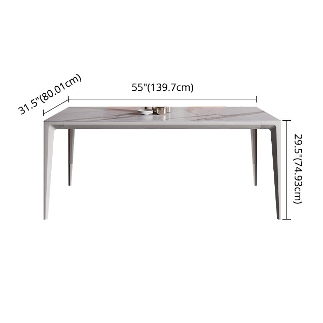 Minimalist Style Dining Room Set Sintered Stone Top Dinette Set with Metal 4 Legs Base Clearhalo 'Dining Room Sets' 'Dining Tables & Seating' 'dining_room_set' 'furn' 'furn_dining_room_set' 'Furniture' 'furniture_dining_room_set' 'Kitchen & Dining Furniture' 'kitchen&dining_furn' 'kitchen' 3401921