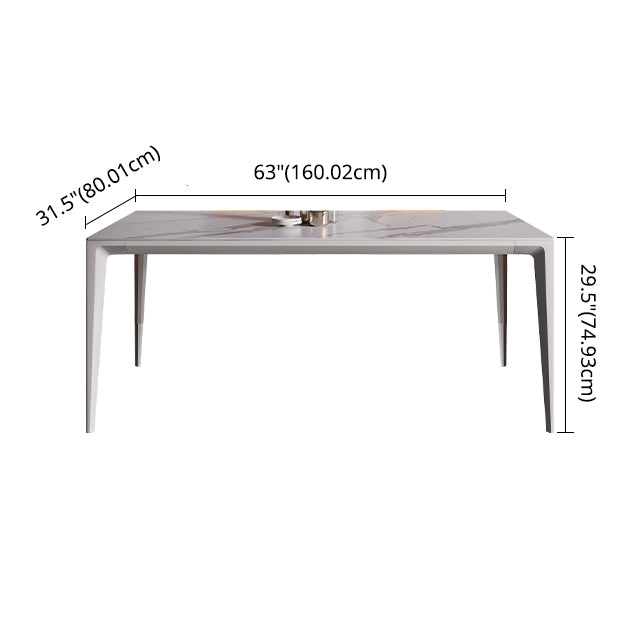 Minimalist Style Dining Room Set Sintered Stone Top Dinette Set with Metal 4 Legs Base Clearhalo 'Dining Room Sets' 'Dining Tables & Seating' 'dining_room_set' 'furn' 'furn_dining_room_set' 'Furniture' 'furniture_dining_room_set' 'Kitchen & Dining Furniture' 'kitchen&dining_furn' 'kitchen' 3401922