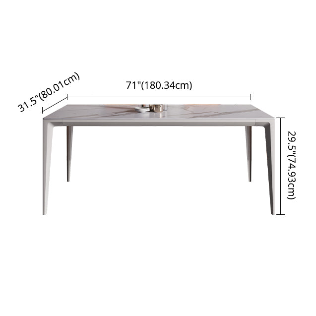 Minimalist Style Dining Room Set Sintered Stone Top Dinette Set with Metal 4 Legs Base Clearhalo 'Dining Room Sets' 'Dining Tables & Seating' 'dining_room_set' 'furn' 'furn_dining_room_set' 'Furniture' 'furniture_dining_room_set' 'Kitchen & Dining Furniture' 'kitchen&dining_furn' 'kitchen' 3401923