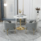 Modern Sintered Stone Dining Room Set with Round Top and Gold Base Furniture Clearhalo 'Dining Room Sets' 'Dining Tables & Seating' 'dining_room_set' 'furn' 'furn_dining_room_set' 'Furniture' 'furniture_dining_room_set' 'Kitchen & Dining Furniture' 'kitchen&dining_furn' 'kitchen' 3401941