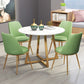 Scandinavian Style Fixed Dining¬†Room¬†Table¬†Set with 4 Legs Base Dining Furniture Green 5 Piece Set Clearhalo 'Dining Room Sets' 'Dining Tables & Seating' 'dining_room_set' 'furn' 'furn_dining_room_set' 'Furniture' 'furniture_dining_room_set' 'Kitchen & Dining Furniture' 'kitchen&dining_furn' 'kitchen' 3401944