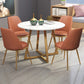 Scandinavian Style Fixed Dining¬†Room¬†Table¬†Set with 4 Legs Base Dining Furniture Orange 5 Piece Set Clearhalo 'Dining Room Sets' 'Dining Tables & Seating' 'dining_room_set' 'furn' 'furn_dining_room_set' 'Furniture' 'furniture_dining_room_set' 'Kitchen & Dining Furniture' 'kitchen&dining_furn' 'kitchen' 3401948