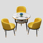 Glam Sintered Stone Dining Table Set with 3 Legs Base Dining Furniture for Home Use Yellow 4 Piece Set Clearhalo 'Dining Room Sets' 'Dining Tables & Seating' 'dining_room_set' 'furn' 'furn_dining_room_set' 'Furniture' 'furniture_dining_room_set' 'Kitchen & Dining Furniture' 'kitchen&dining_furn' 'kitchen' 3401967