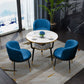Glam Sintered Stone Dining Table Set with 3 Legs Base Dining Furniture for Home Use Navy Blue 4 Piece Set Clearhalo 'Dining Room Sets' 'Dining Tables & Seating' 'dining_room_set' 'furn' 'furn_dining_room_set' 'Furniture' 'furniture_dining_room_set' 'Kitchen & Dining Furniture' 'kitchen&dining_furn' 'kitchen' 3401970