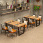 Industrial Dining Room Set with Rectangle Table and Metal Base Kitchen Table Set Clearhalo 'Dining Room Sets' 'Dining Tables & Seating' 'dining_room_set' 'furn' 'furn_dining_room_set' 'Furniture' 'furniture_dining_room_set' 'Kitchen & Dining Furniture' 'kitchen&dining_furn' 'kitchen' 3401999