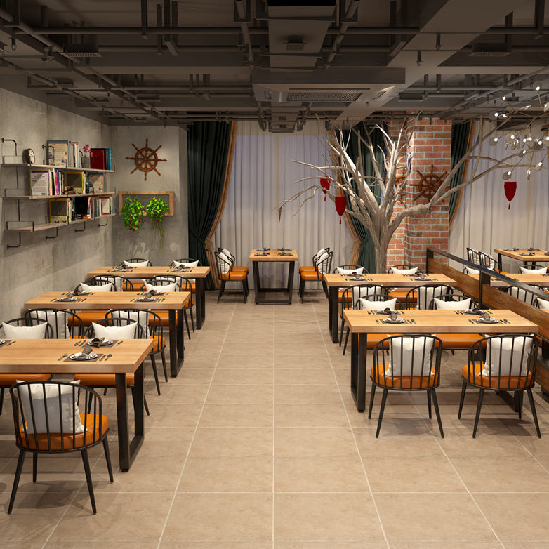 Industrial Dining Room Set with Rectangle Table and Metal Base Kitchen Table Set Clearhalo 'Dining Room Sets' 'Dining Tables & Seating' 'dining_room_set' 'furn' 'furn_dining_room_set' 'Furniture' 'furniture_dining_room_set' 'Kitchen & Dining Furniture' 'kitchen&dining_furn' 'kitchen' 3402000