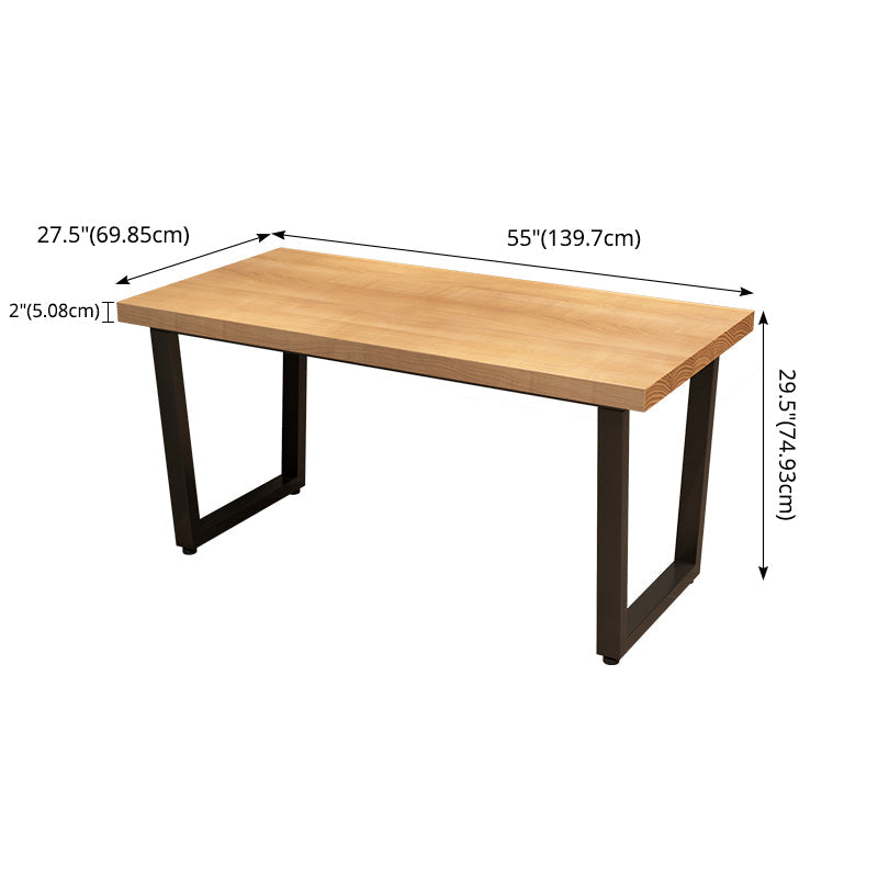 Industrial Dining Room Set with Rectangle Table and Metal Base Kitchen Table Set Clearhalo 'Dining Room Sets' 'Dining Tables & Seating' 'dining_room_set' 'furn' 'furn_dining_room_set' 'Furniture' 'furniture_dining_room_set' 'Kitchen & Dining Furniture' 'kitchen&dining_furn' 'kitchen' 3402004