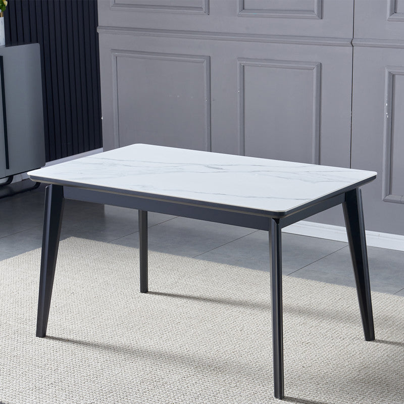 Fixed Sintered Stone Top Kitchen Table Set with 4 Legs Base Dining Furniture for Home Clearhalo 'Dining Room Sets' 'Dining Tables & Seating' 'dining_room_set' 'furn' 'furn_dining_room_set' 'Furniture' 'furniture_dining_room_set' 'Kitchen & Dining Furniture' 'kitchen&dining_furn' 'kitchen' 3407074