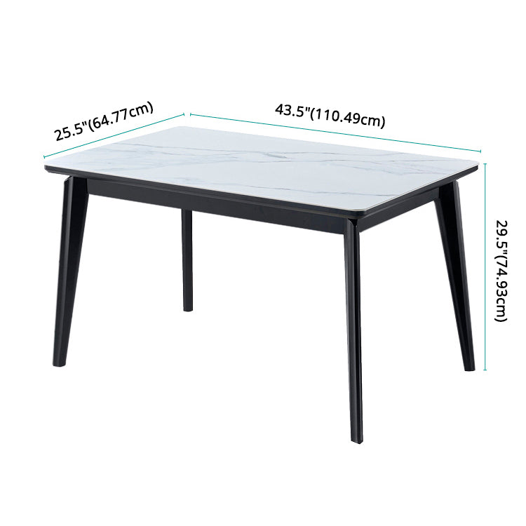 Fixed Sintered Stone Top Kitchen Table Set with 4 Legs Base Dining Furniture for Home Clearhalo 'Dining Room Sets' 'Dining Tables & Seating' 'dining_room_set' 'furn' 'furn_dining_room_set' 'Furniture' 'furniture_dining_room_set' 'Kitchen & Dining Furniture' 'kitchen&dining_furn' 'kitchen' 3407079
