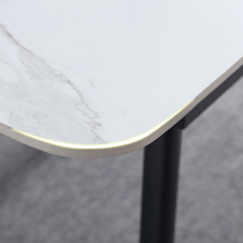 Rectangle Contemporary Sintered Stone Dining Room Set with Removable Leaf Dining Furniture Set Clearhalo 'Dining Room Sets' 'Dining Tables & Seating' 'dining_room_set' 'furn' 'furn_dining_room_set' 'Furniture' 'furniture_dining_room_set' 'Kitchen & Dining Furniture' 'kitchen&dining_furn' 'kitchen' 3407090