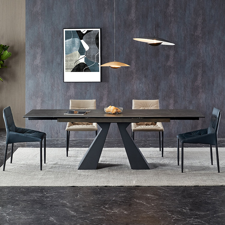 Modern Rectangle Shape Dinette Set Sintered Stone Top Dining Table Furniture for Dining Room Clearhalo 'Dining Room Sets' 'Dining Tables & Seating' 'dining_room_set' 'furn' 'furn_dining_room_set' 'Furniture' 'furniture_dining_room_set' 'Kitchen & Dining Furniture' 'kitchen&dining_furn' 'kitchen' 3407114