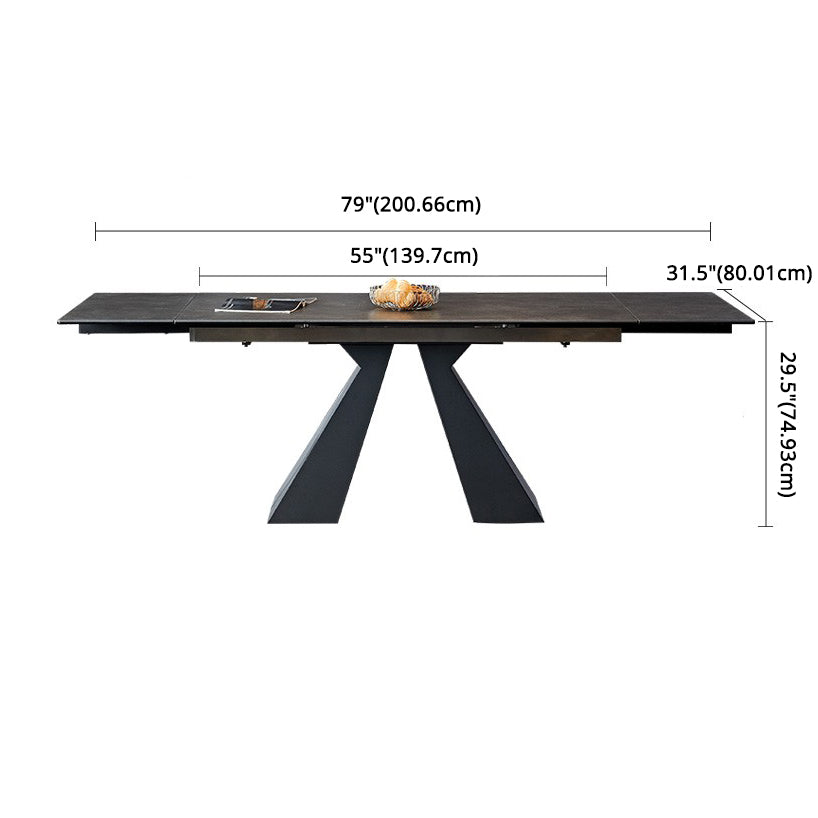 Modern Rectangle Shape Dinette Set Sintered Stone Top Dining Table Furniture for Dining Room Clearhalo 'Dining Room Sets' 'Dining Tables & Seating' 'dining_room_set' 'furn' 'furn_dining_room_set' 'Furniture' 'furniture_dining_room_set' 'Kitchen & Dining Furniture' 'kitchen&dining_furn' 'kitchen' 3407122