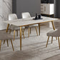 Modern Style Sintered Stone Dining Table with White Rectangle Shape Table for Home Use Clearhalo 'Dining Room Sets' 'Dining Tables & Seating' 'dining_room_set' 'furn' 'furn_dining_room_set' 'Furniture' 'furniture_dining_room_set' 'Kitchen & Dining Furniture' 'kitchen&dining_furn' 'kitchen' 3407156