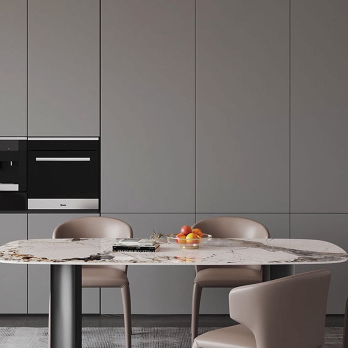 Modern Style Sintered Stone Dining Table with Rectangle Shape Standard Height Table for Home Use Clearhalo 'Dining Room Sets' 'Dining Tables & Seating' 'dining_room_set' 'furn' 'furn_dining_room_set' 'Furniture' 'furniture_dining_room_set' 'Kitchen & Dining Furniture' 'kitchen&dining_furn' 'kitchen' 3407171