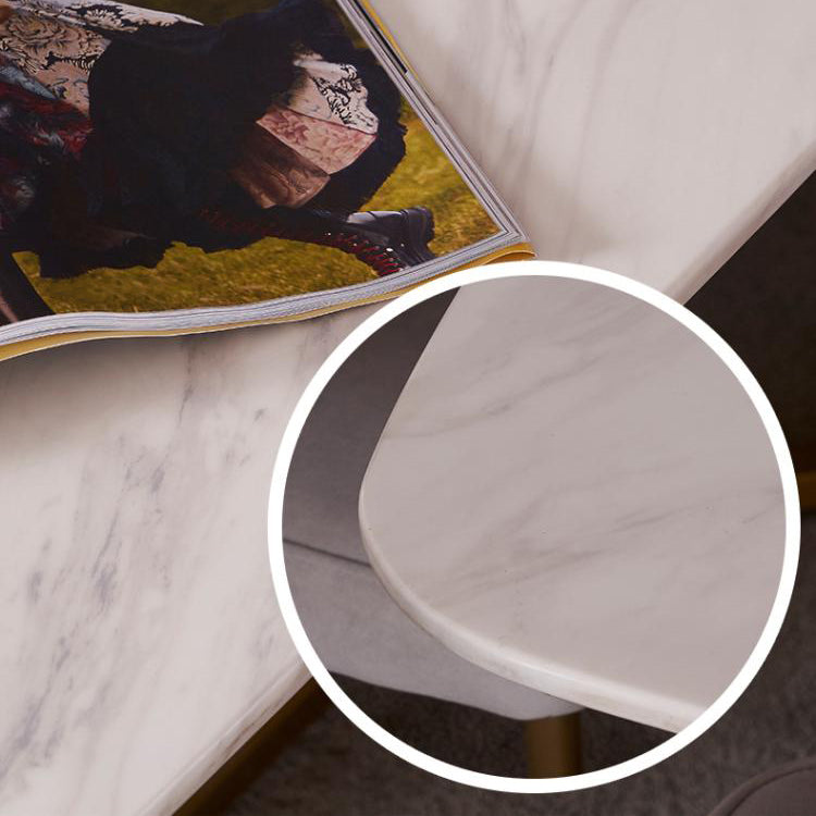 Glam Style Sintered Stone Dining Table with White Rectangle Shape Table for Home Use Clearhalo 'Dining Room Sets' 'Dining Tables & Seating' 'dining_room_set' 'furn' 'furn_dining_room_set' 'Furniture' 'furniture_dining_room_set' 'Kitchen & Dining Furniture' 'kitchen&dining_furn' 'kitchen' 3407187