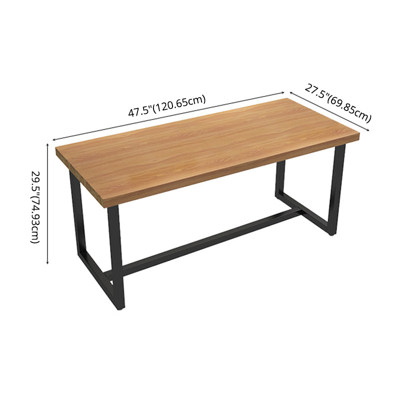 Industrial Style Wooden Dining¬†Room¬†Set with Rectangle Table and Metal Base Dining Table Furniture Clearhalo 'Dining Room Sets' 'Dining Tables & Seating' 'dining_room_set' 'furn' 'furn_dining_room_set' 'Furniture' 'furniture_dining_room_set' 'Kitchen & Dining Furniture' 'kitchen&dining_furn' 'kitchen' 3407281