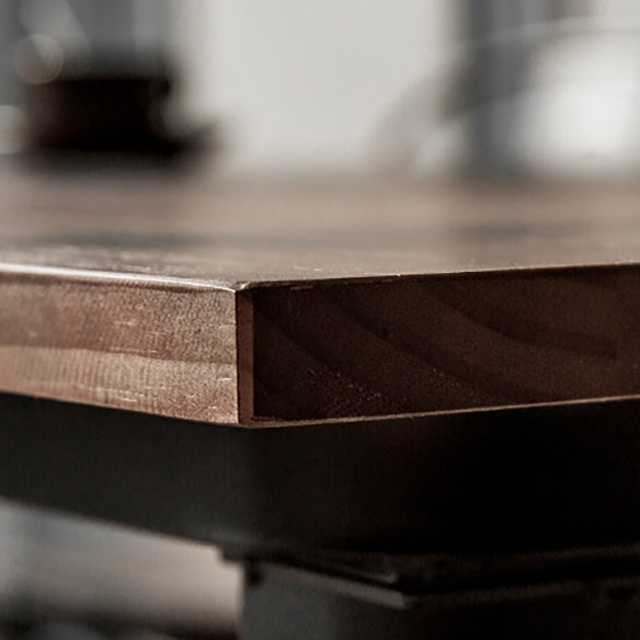 Industrial Dining Table Set with Rectangle Top and Black Base Kitchen Furniture Clearhalo 'Dining Room Sets' 'Dining Tables & Seating' 'dining_room_set' 'furn' 'furn_dining_room_set' 'Furniture' 'furniture_dining_room_set' 'Kitchen & Dining Furniture' 'kitchen&dining_furn' 'kitchen' 3407294