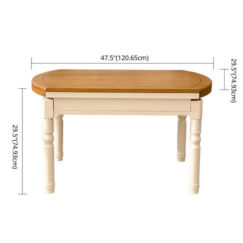 Traditional Solid Wood Dining Room Set with Rectangle Top and White Base Dining Furniture Clearhalo 'Dining Room Sets' 'Dining Tables & Seating' 'dining_room_set' 'furn' 'furn_dining_room_set' 'Furniture' 'furniture_dining_room_set' 'Kitchen & Dining Furniture' 'kitchen&dining_furn' 'kitchen' 3407311