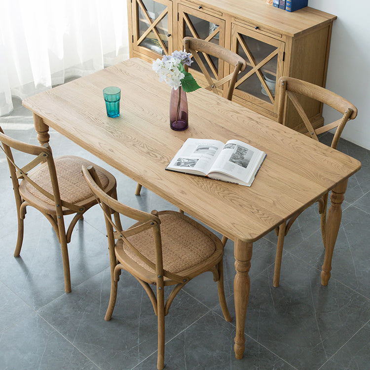 Traditional Solid Wood Dining Room Set with Rectangle Top and 4 Legs Base Dining Furniture Clearhalo 'Dining Room Sets' 'Dining Tables & Seating' 'dining_room_set' 'furn' 'furn_dining_room_set' 'Furniture' 'furniture_dining_room_set' 'Kitchen & Dining Furniture' 'kitchen&dining_furn' 'kitchen' 3407317