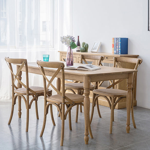 Traditional Solid Wood Dining Room Set with Rectangle Top and 4 Legs Base Dining Furniture Clearhalo 'Dining Room Sets' 'Dining Tables & Seating' 'dining_room_set' 'furn' 'furn_dining_room_set' 'Furniture' 'furniture_dining_room_set' 'Kitchen & Dining Furniture' 'kitchen&dining_furn' 'kitchen' 3407318