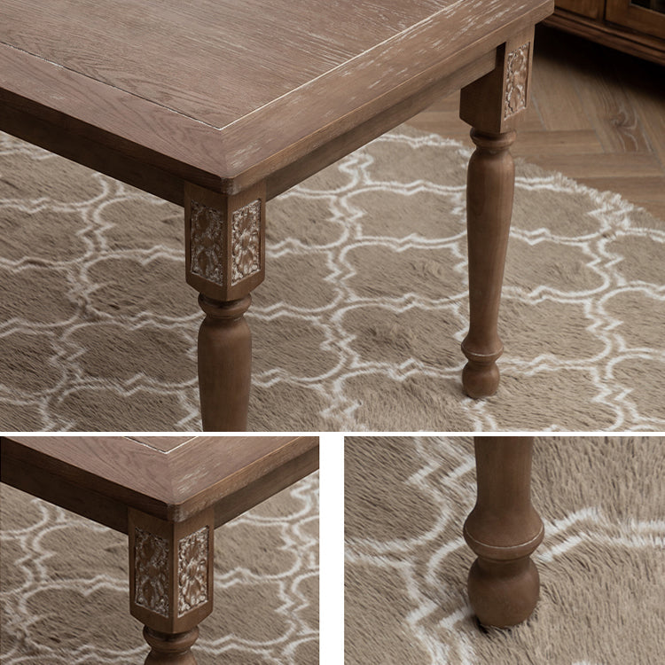 Country Solid Wood Dining Table Set with 4 Legs Base Dining Room Furniture for Home Use Clearhalo 'Dining Room Sets' 'Dining Tables & Seating' 'dining_room_set' 'furn' 'furn_dining_room_set' 'Furniture' 'furniture_dining_room_set' 'Kitchen & Dining Furniture' 'kitchen&dining_furn' 'kitchen' 3407337