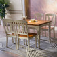 Traditional Wooden Dining Room Set with Rectangle Top and White Base Dining Furniture with 4 Chairs Clearhalo 'Dining Room Sets' 'Dining Tables & Seating' 'dining_room_set' 'furn' 'furn_dining_room_set' 'Furniture' 'furniture_dining_room_set' 'Kitchen & Dining Furniture' 'kitchen&dining_furn' 'kitchen' 3407349