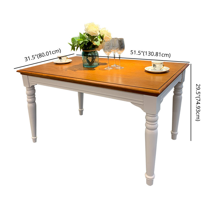 Traditional Wooden Dining Room Set with Rectangle Top and White Base Dining Furniture Clearhalo 'Dining Room Sets' 'Dining Tables & Seating' 'dining_room_set' 'furn' 'furn_dining_room_set' 'Furniture' 'furniture_dining_room_set' 'Kitchen & Dining Furniture' 'kitchen&dining_furn' 'kitchen' 3407352