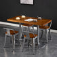 Industrial Wooden Dining Room Set with Rectangle Table and Iron Base Kitchen Table Set Clearhalo 'Dining Room Sets' 'Dining Tables & Seating' 'dining_room_set' 'furn' 'furn_dining_room_set' 'Furniture' 'furniture_dining_room_set' 'Kitchen & Dining Furniture' 'kitchen&dining_furn' 'kitchen' 3407373