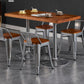 Industrial Wooden Dining Room Set with Rectangle Table and Iron Base Kitchen Table Set Clearhalo 'Dining Room Sets' 'Dining Tables & Seating' 'dining_room_set' 'furn' 'furn_dining_room_set' 'Furniture' 'furniture_dining_room_set' 'Kitchen & Dining Furniture' 'kitchen&dining_furn' 'kitchen' 3407375