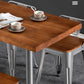 Industrial Wooden Dining Room Set with Rectangle Table and Iron Base Kitchen Table Set Clearhalo 'Dining Room Sets' 'Dining Tables & Seating' 'dining_room_set' 'furn' 'furn_dining_room_set' 'Furniture' 'furniture_dining_room_set' 'Kitchen & Dining Furniture' 'kitchen&dining_furn' 'kitchen' 3407380