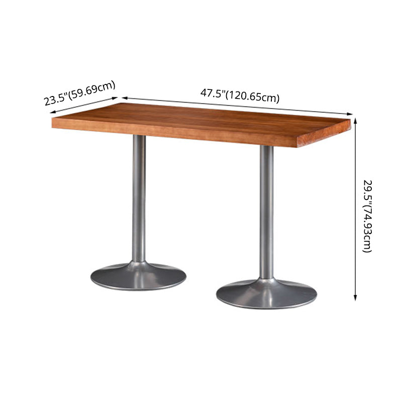 Industrial Wooden Dining Room Set with Rectangle Table and Iron Base Kitchen Table Set Clearhalo 'Dining Room Sets' 'Dining Tables & Seating' 'dining_room_set' 'furn' 'furn_dining_room_set' 'Furniture' 'furniture_dining_room_set' 'Kitchen & Dining Furniture' 'kitchen&dining_furn' 'kitchen' 3407382