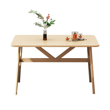 Contemporary Wood Rectangle Shape Dining Furniture 4 Legs Table Formal for Dining Room Table Only Clearhalo 'Dining Room Sets' 'Dining Tables & Seating' 'dining_room_set' 'furn' 'furn_dining_room_set' 'Furniture' 'furniture_dining_room_set' 'Kitchen & Dining Furniture' 'kitchen&dining_furn' 'kitchen' 3407410