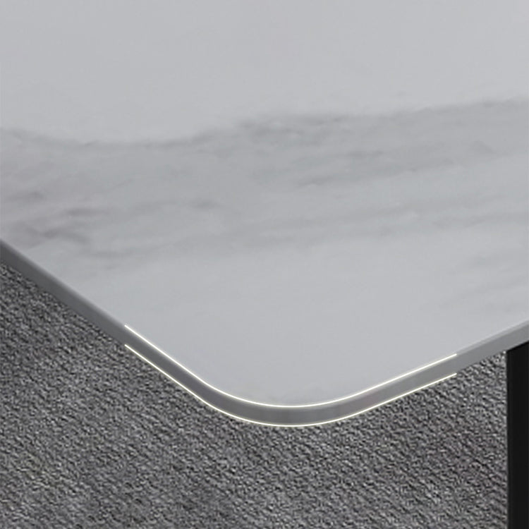 Modern Style Sintered Stone White Dining¬†Room¬†Set with Rectangle Table Dining Table Furniture Clearhalo 'Dining Room Sets' 'Dining Tables & Seating' 'dining_room_set' 'furn' 'furn_dining_room_set' 'Furniture' 'furniture_dining_room_set' 'Kitchen & Dining Furniture' 'kitchen&dining_furn' 'kitchen' 3407429