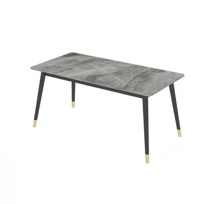 Modern Sintered Stone Dining Set with Rectangle Tabale and Metal Base Dining Set Table Only Clearhalo 'Dining Room Sets' 'Dining Tables & Seating' 'dining_room_set' 'furn' 'furn_dining_room_set' 'Furniture' 'furniture_dining_room_set' 'Kitchen & Dining Furniture' 'kitchen&dining_furn' 'kitchen' 3407478