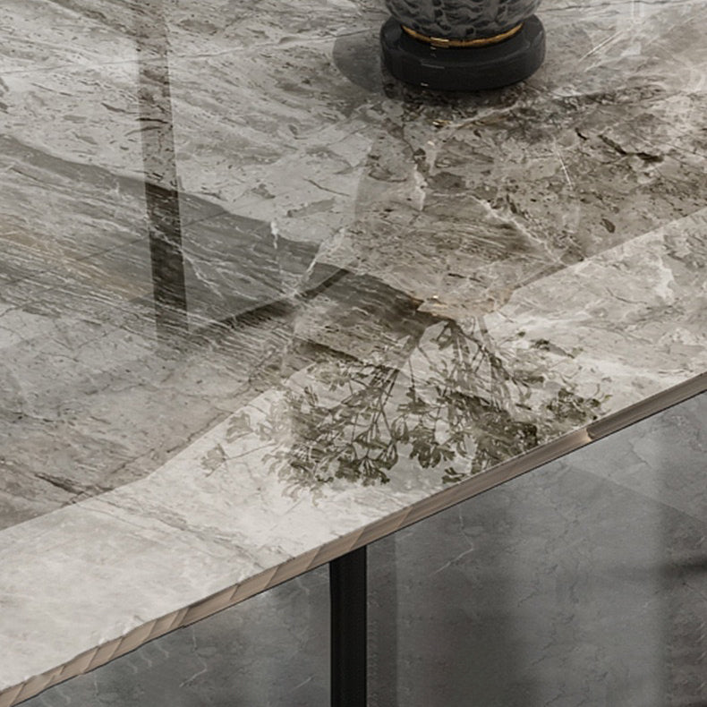 Modern Sintered Stone Dining Set with Rectangle Tabale and Metal Base Dining Set Clearhalo 'Dining Room Sets' 'Dining Tables & Seating' 'dining_room_set' 'furn' 'furn_dining_room_set' 'Furniture' 'furniture_dining_room_set' 'Kitchen & Dining Furniture' 'kitchen&dining_furn' 'kitchen' 3407479